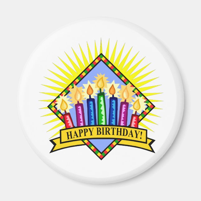 Happy Birthday Candles Magnet (Vorne)