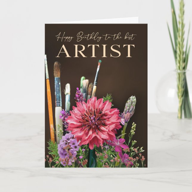 Happy Birthday Canvas Artist Painter Card Karte (Vorderseite)