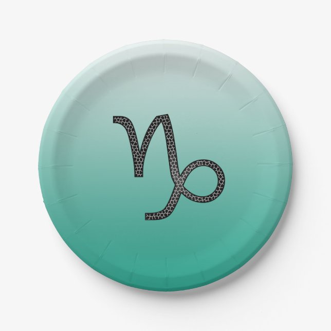 Happy Birthday Capricorn Horoscope Zodiac Pappteller (Vorderseite)