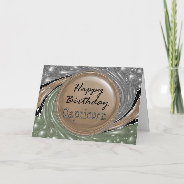 Happy Birthday Capricorn Karte (Vorderseite)