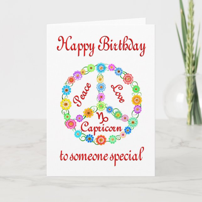 Happy Birthday Capricorn Karte (Vorderseite)