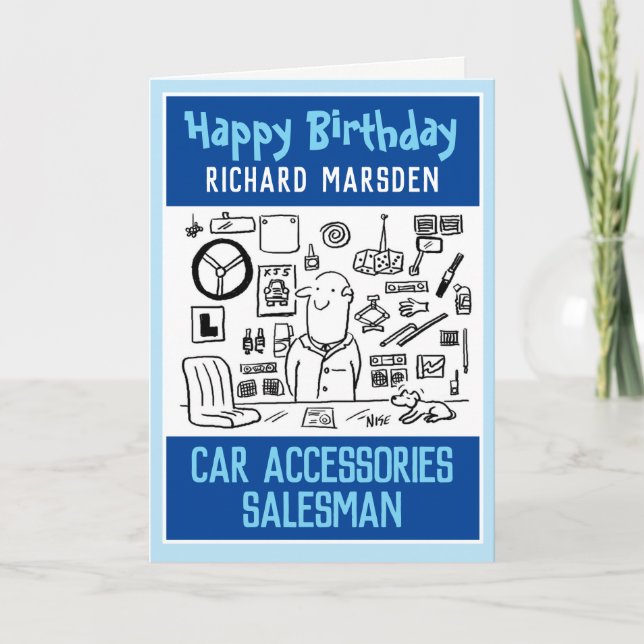 Happy Birthday Car Zubehör Verkäufer Karte (Vorderseite)