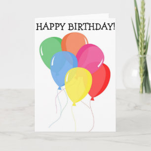 Happy Birthday Card: 6 Balloons Karte
