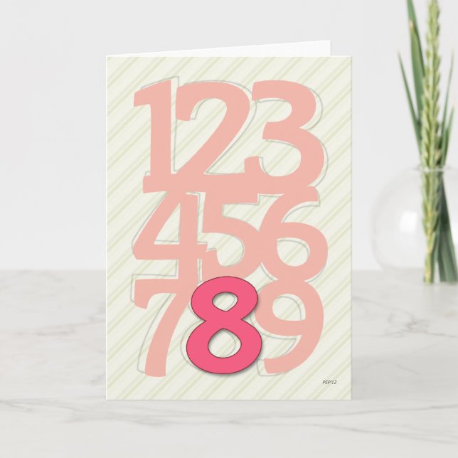 Happy Birthday Card, Acht Jahre alt Karte (Vorderseite)