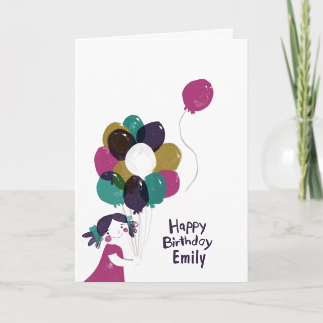 Happy Birthday Card Balloons Karte (Vorderseite)
