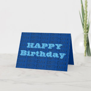 Happy Birthday Card Blaues geometrisches Design Karte