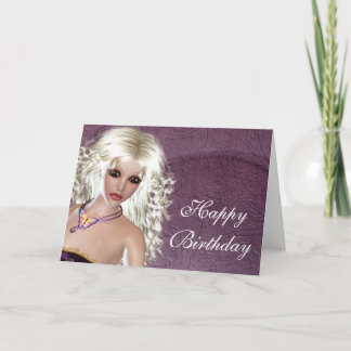 Happy Birthday Card - Blonde Fantasy Women 1 Karte