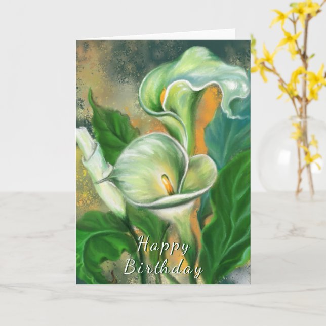 Happy Birthday Card Calla Lily Blume Karte (Gelbe Blume)