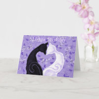 Happy Birthday Card Cats Paare Liebe Herz