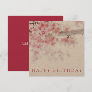HAPPY BIRTHDAY CARD : CHERRY BLOSSOMS DANKESKARTE