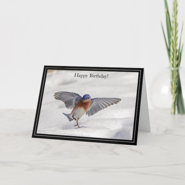 Happy Birthday Card Eastern Bluebird Karte (Vorderseite)
