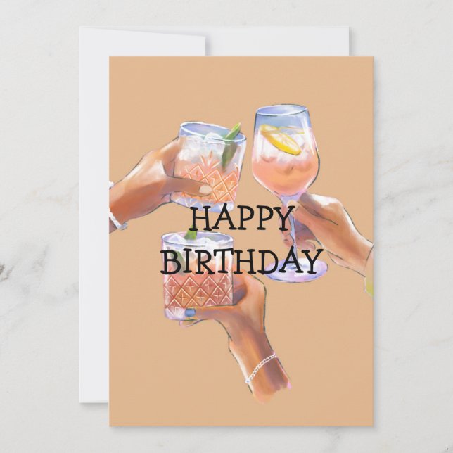 HAPPY BIRTHDAY CARD EINLADUNG (Vorderseite)