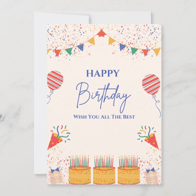HAPPY BIRTHDAY CARD EINLADUNG (Vorderseite)