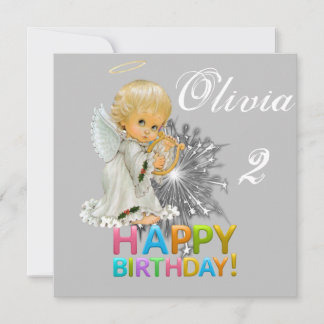 Happy Birthday Card Einladung Angel
