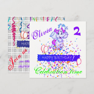 Happy Birthday Card Einladung Elephant