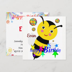 Happy Birthday Card Einladung Hummel