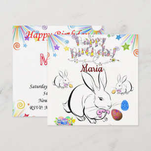 Happy Birthday Card Einladung Kaninchen