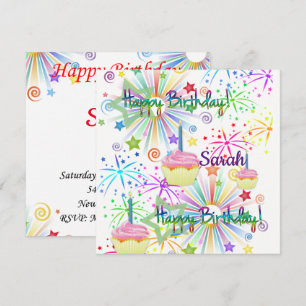 Happy Birthday Card Einladung Pink Cupcake