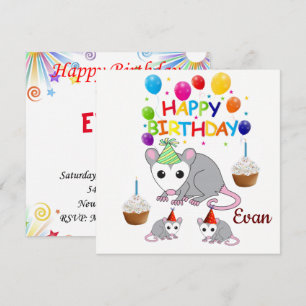 Happy Birthday Card Einladung Possum