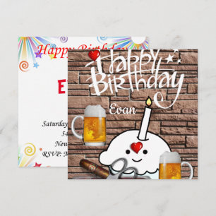 Happy Birthday Card Einladungsbier Einladung
