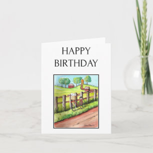 Happy Birthday Card, Folk Art Malerei Print Karte
