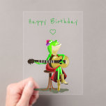 Happy Birthday Card Frog Gitarre spielen Funny Acryleinladungen<br><div class="desc">Hübsche Geburtstagskarten mit Gitarre spielen - MIGNED Painting Design - oder Ihren Text hinzufügen / Name</div>