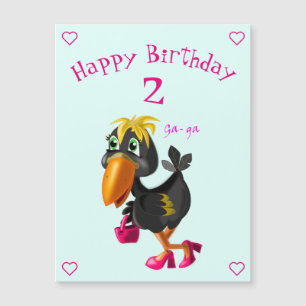 Happy Birthday Card - Funny Bird - Dein Alter / Ja Magnetkarte