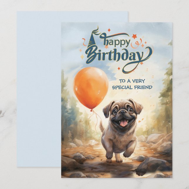 Happy Birthday Card für besondere Freunde Einladung (Vorne/Hinten)