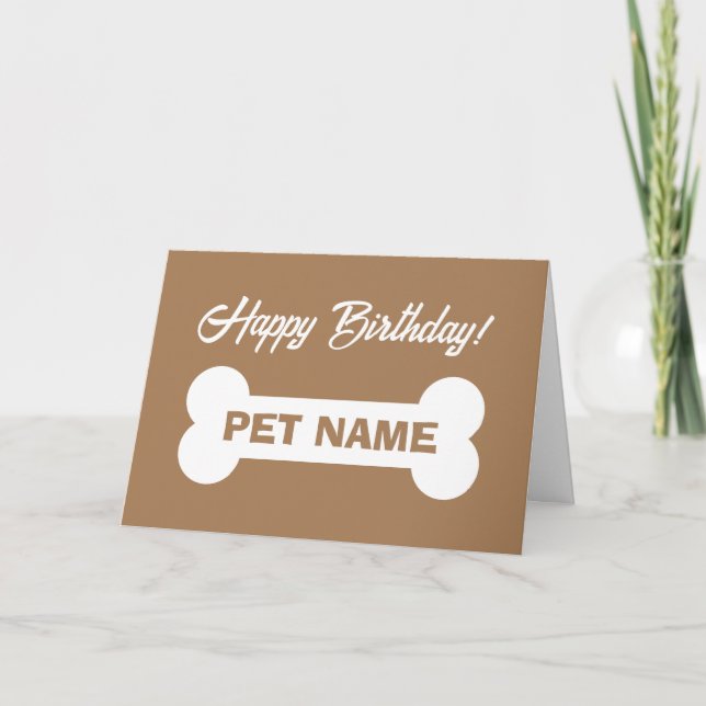 Happy Birthday Card für Haustier-Hund mit niedlich Karte (Vorderseite)