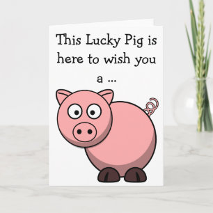 Happy Birthday Card: Glückliches Schwein Karte