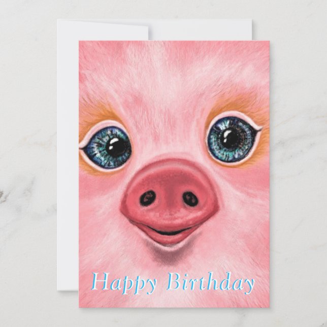 Happy Birthday Card - Happy Baby Piglet Karte (Vorderseite)