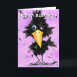 Happy Birthday Card in Liebe Crow - Funny Karte<br><div class="desc">Geburtstag glücklich - In Liebe Crow MIGNED Painting - Fügen Sie Ihren Text / Name / Bild</div>