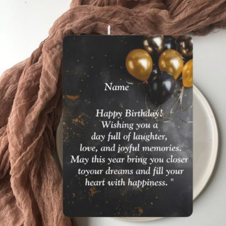 Happy Birthday Card - Joyful Wishes, Balloons & C Einladung