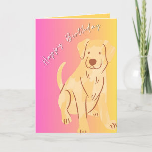 Happy Birthday Card mit Hund Graphic, Pink Dankeskarte