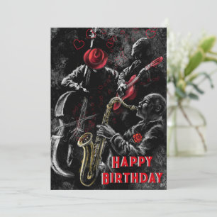 Happy Birthday Card mit Jazz Music Band