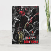 Happy Birthday Card mit Jazz Music Band