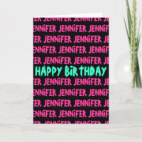 Happy Birthday Card mit neonfarbenem Text