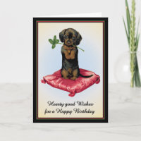 Happy Birthday Card mit Niedlicher Dackel