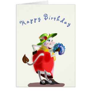 Happy Birthday Card Moderner Kuh Spaß
