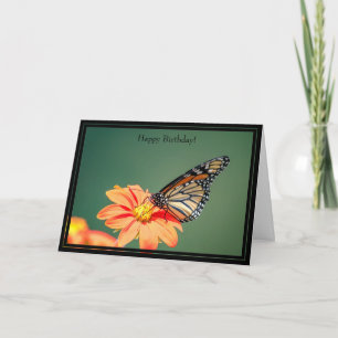 Happy Birthday Card Monarch Butterfly Karte