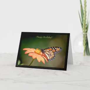 Happy Birthday Card Monarch Butterfly Karte