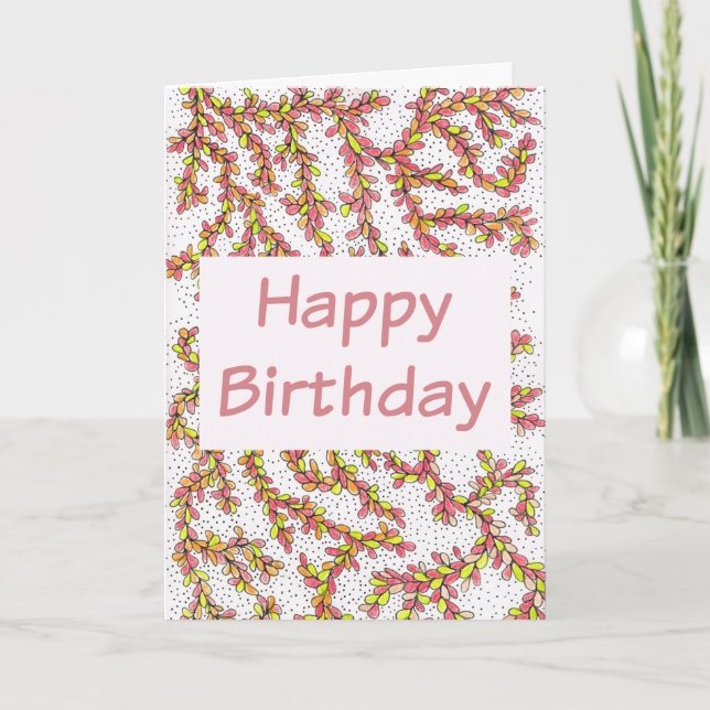 Happy Birthday Card Orange Vines Karte (Vorderseite)