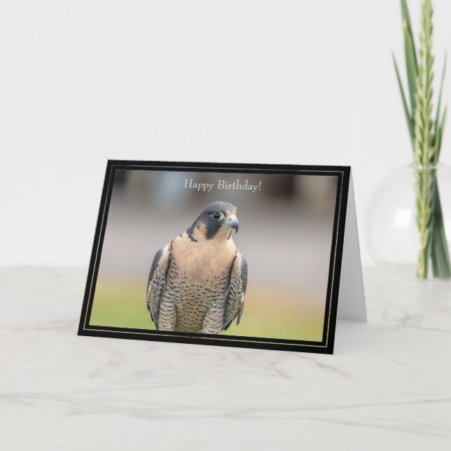 Happy Birthday Card Peregrine Falcon Karte (Vorderseite)
