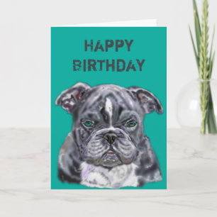 Happy Birthday Card Pit bull - Liebe für Haustiere Karte