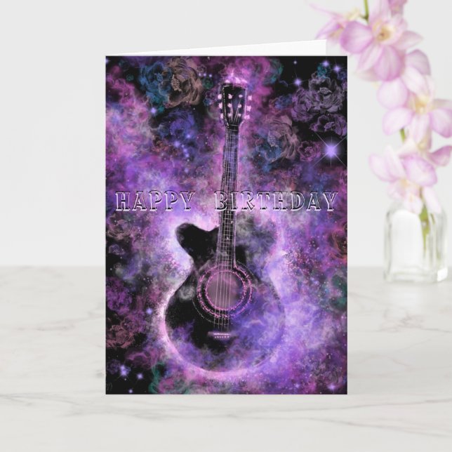 Happy Birthday Card Rock Gitarre Musik Karte (Orchidee)