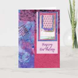 Happy Birthday Card Rosa Collage Karte