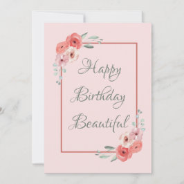 Happy Birthday Card Rosa und Weiße Blüte Karte