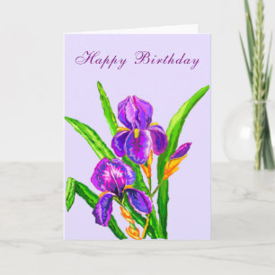 Happy Birthday Card Schöne Iris Blume Karte