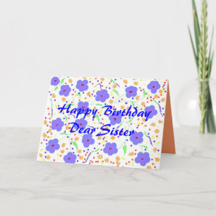 Happy Birthday Card Sister, personalisierbar Karte