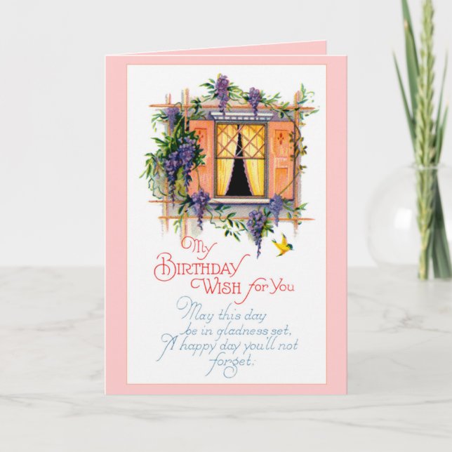 Happy Birthday Card - Vintag Karte (Vorderseite)